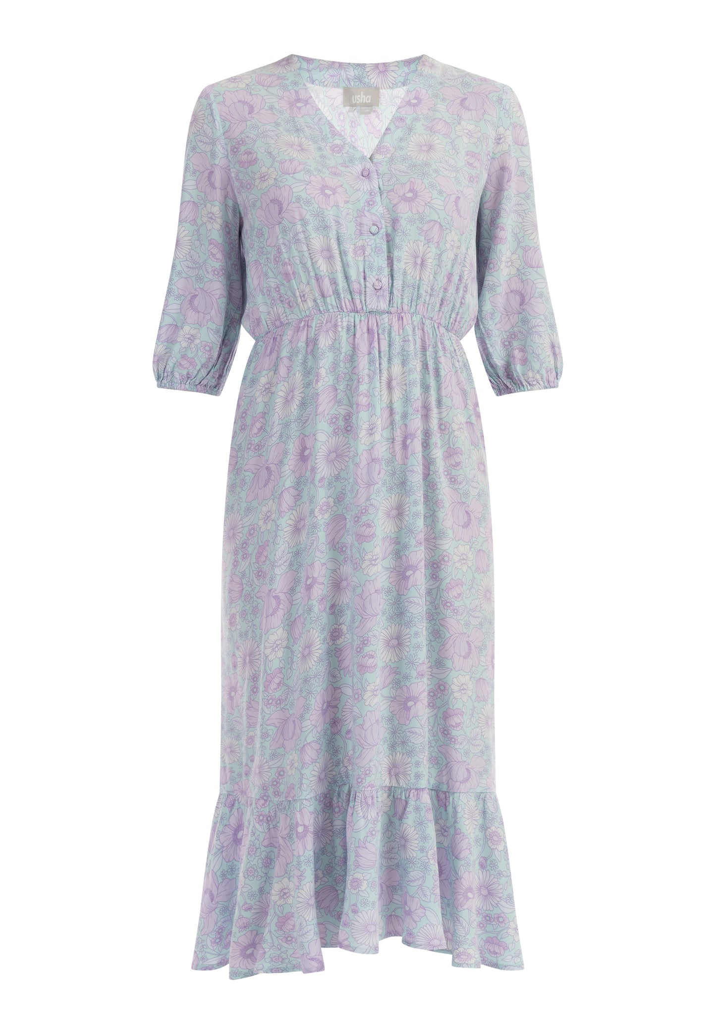 usha Damen Midi Kleid