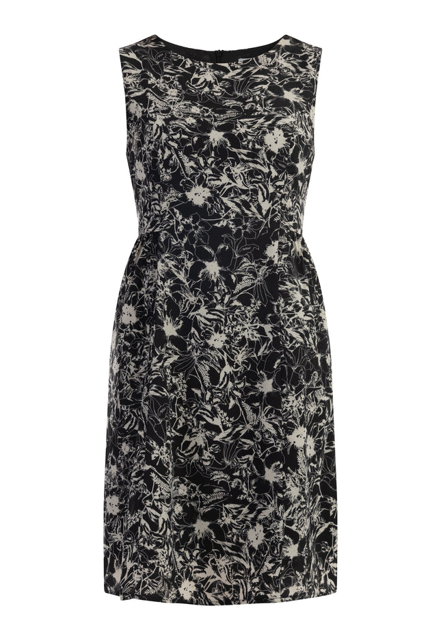 usha Damen Midi Kleid mit einem Retro-Print