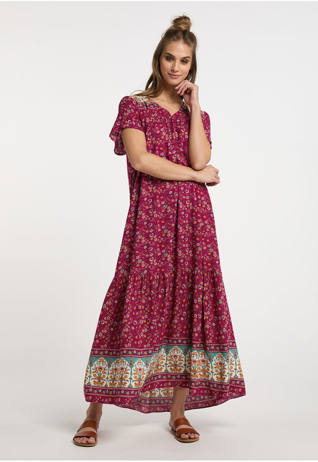 usha FESTIVAL Women's Summer Dress With Floral Print
