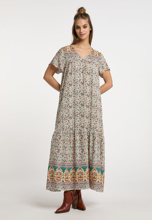 usha FESTIVAL Women's Summer Dress With Floral Print