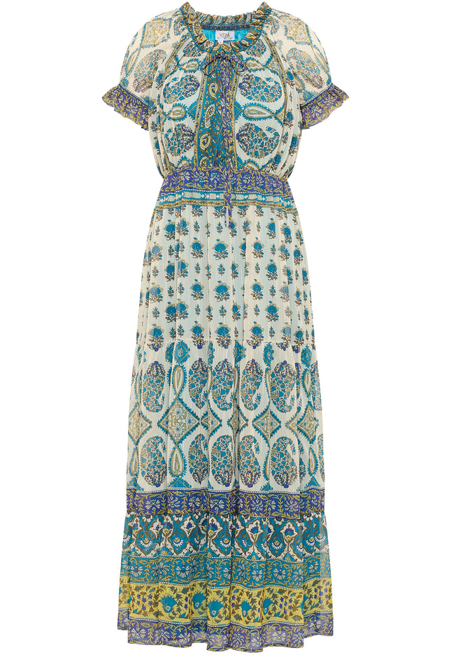 usha FESTIVAL Women's Maxi Dress With All Over Print