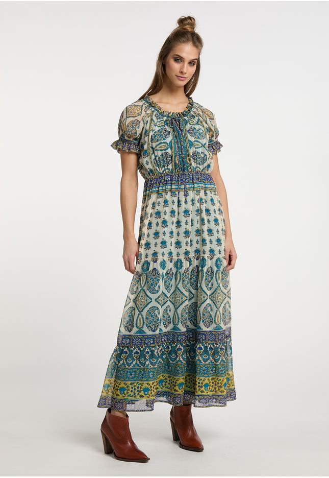 usha FESTIVAL Women's Maxi Dress With All Over Print