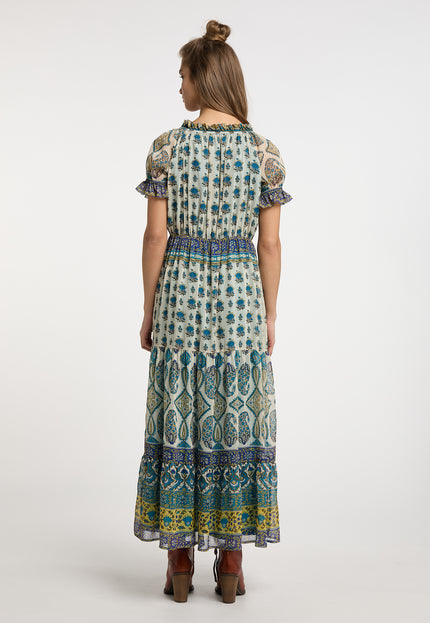 usha FESTIVAL Women's Maxi Dress With All Over Print