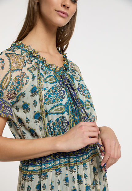 usha FESTIVAL Women's Maxi Dress With All Over Print