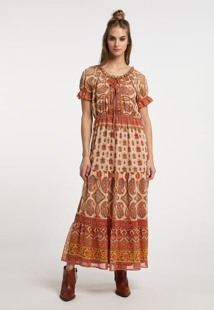 usha FESTIVAL Women's Maxi Dress With All Over Print