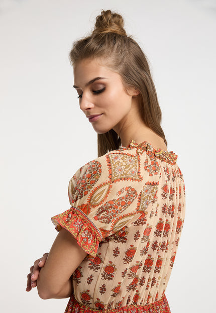 usha FESTIVAL Women's Maxi Dress With All Over Print