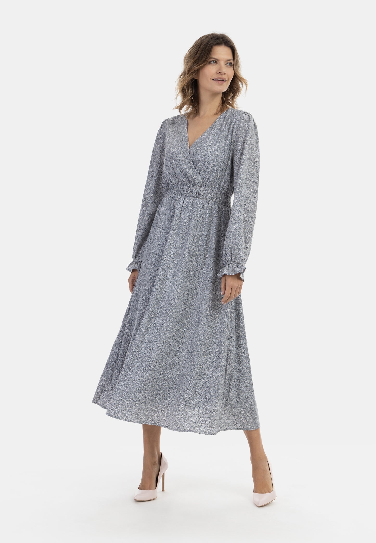 usha Damen Maxi Kleid mit Allover-Print