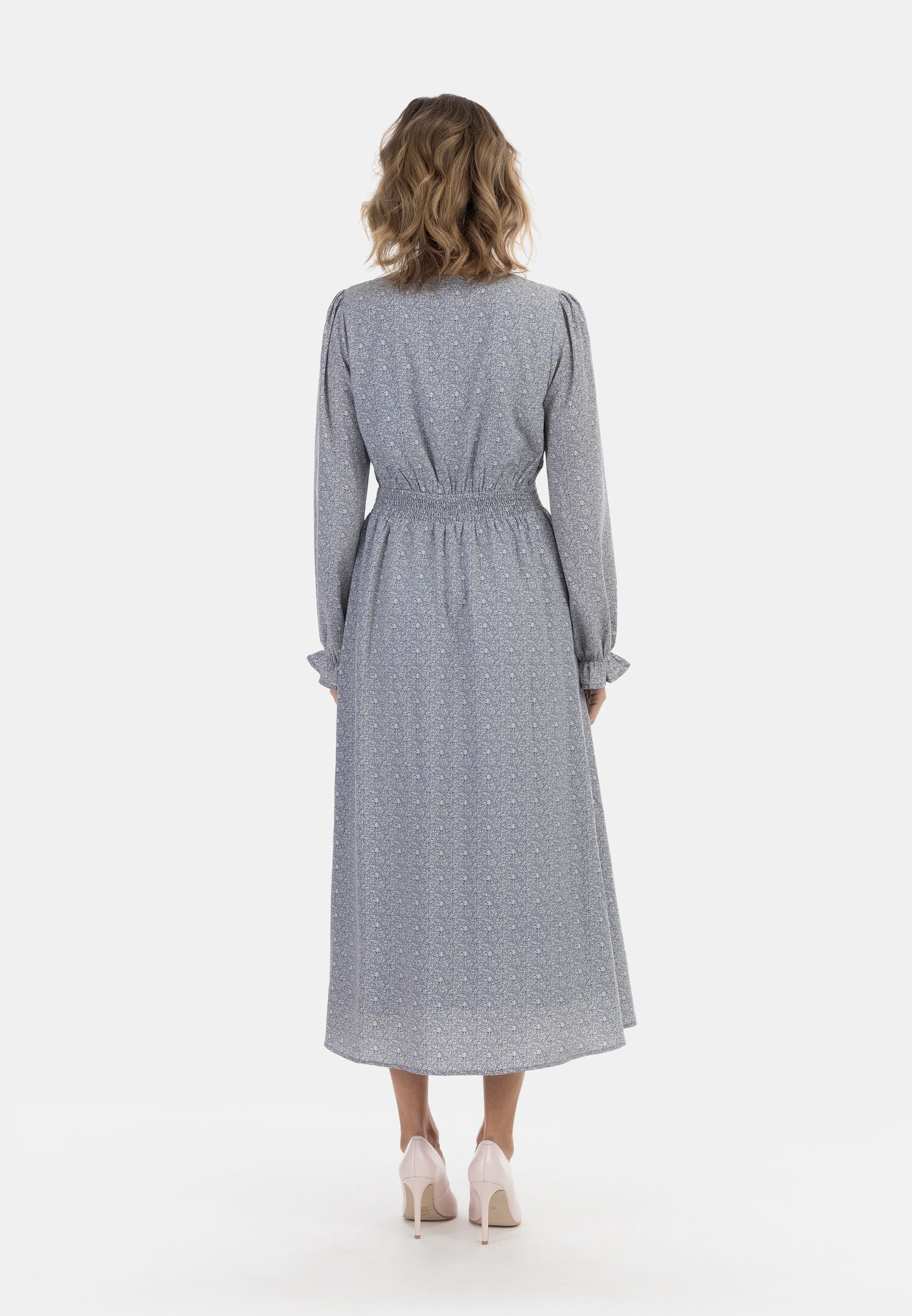 usha Damen Maxi Kleid mit Allover-Print