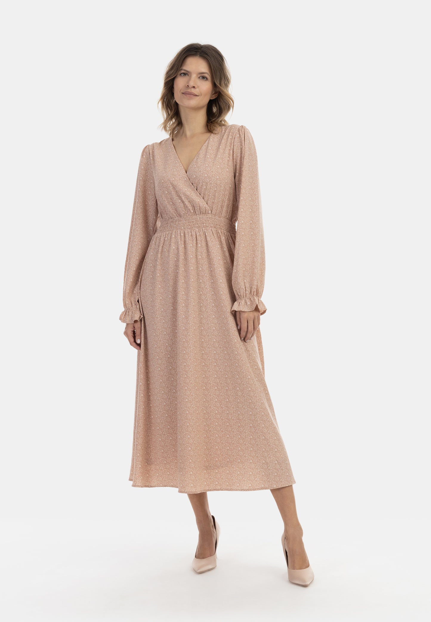 usha Damen Maxi Kleid mit Allover-Print