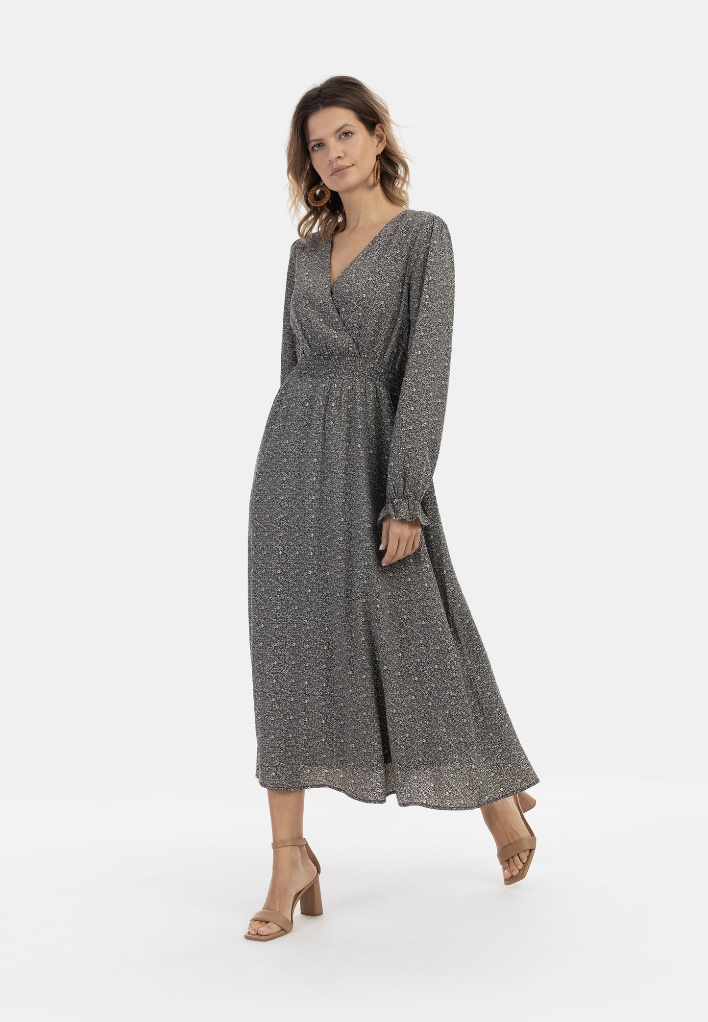 usha Damen Maxi Kleid mit Allover-Print