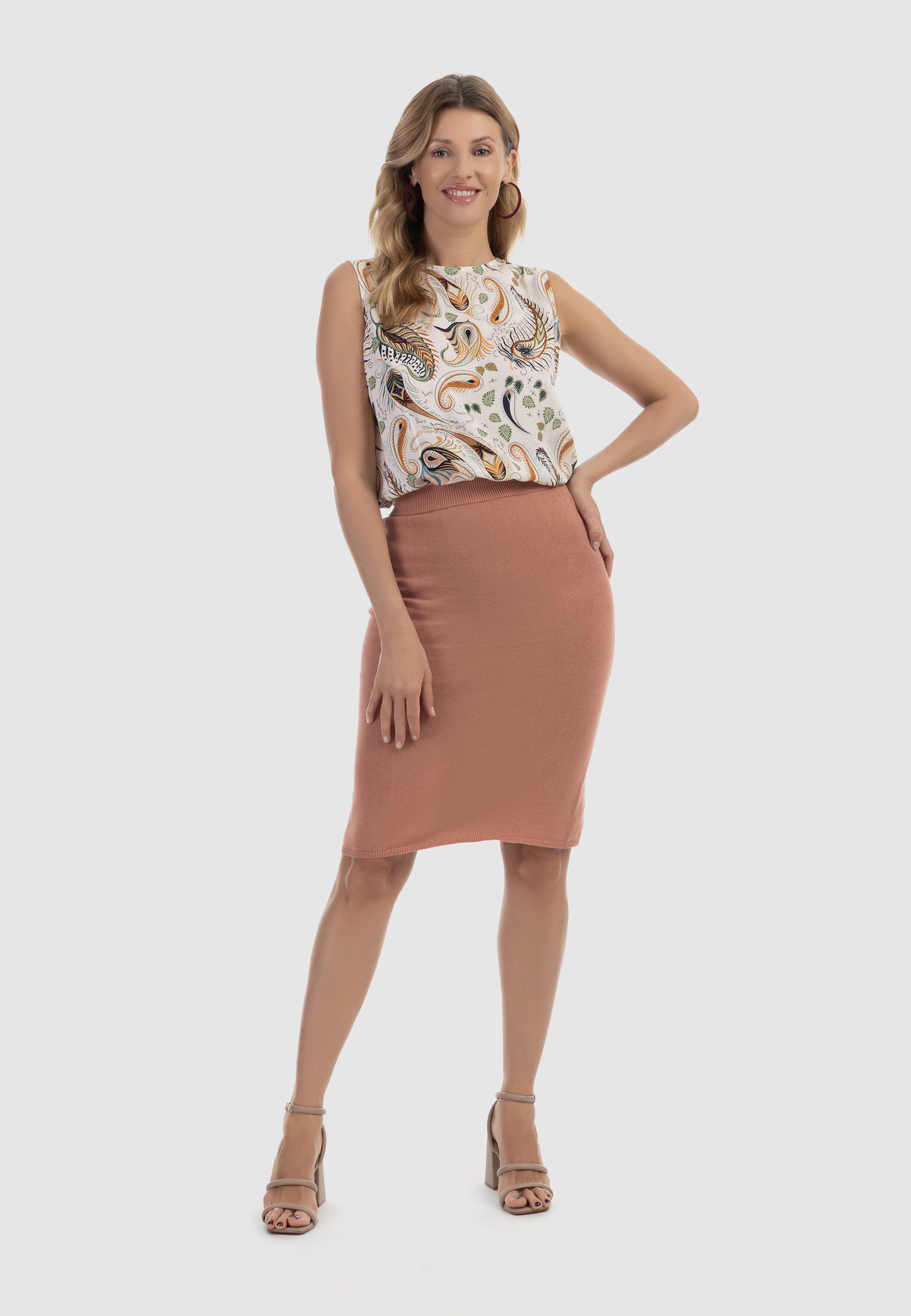 usha Damen Strick-Midi-Rock