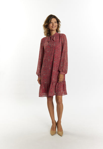 usha Damen Midi Kleid mit Blumenmuster