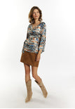 Beige Blue Multicolored