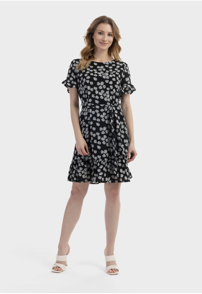 usha Damen Midi Kleid mit Rüschen