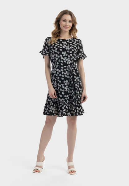 usha Damen Midi Kleid mit Rüschen