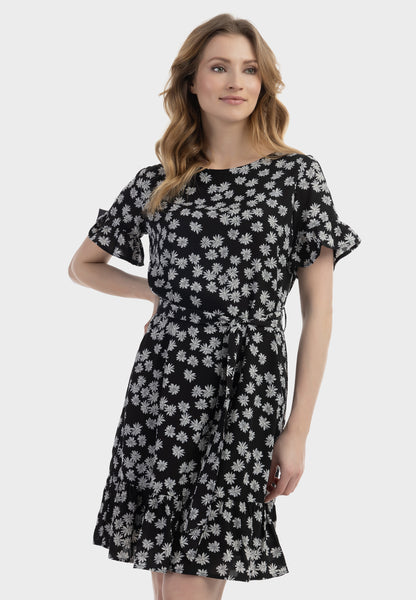 usha Damen Midi Kleid mit Rüschen