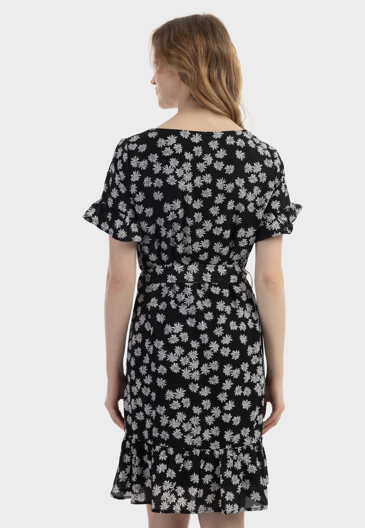 usha Damen Midi Kleid mit Rüschen