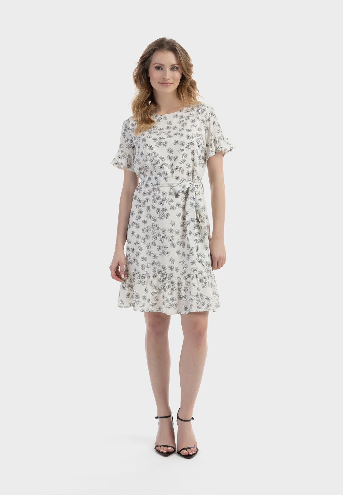 usha Damen Midi Kleid mit Rüschen