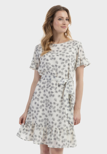 usha Damen Midi Kleid mit Rüschen