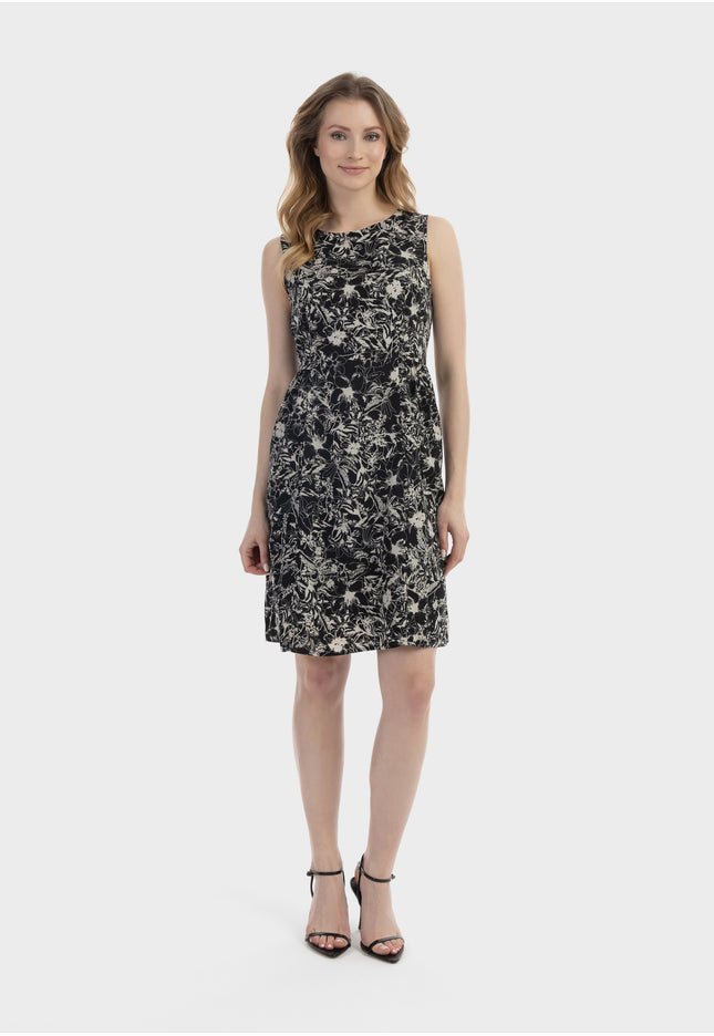 usha Damen Midi Kleid mit einem Retro-Print