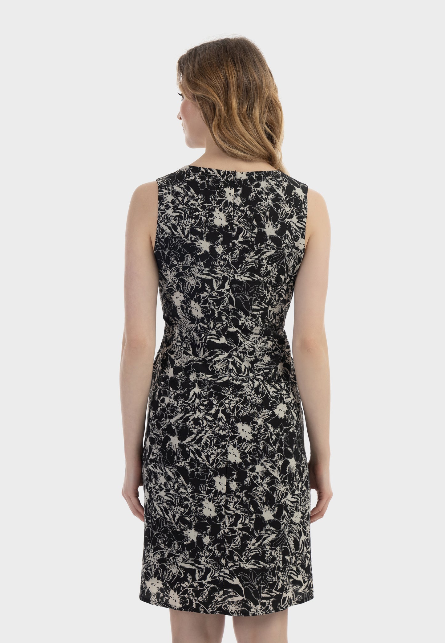 usha Damen Midi Kleid mit einem Retro-Print
