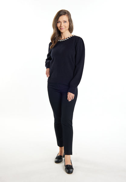 usha Damen Pullover mit Perlen