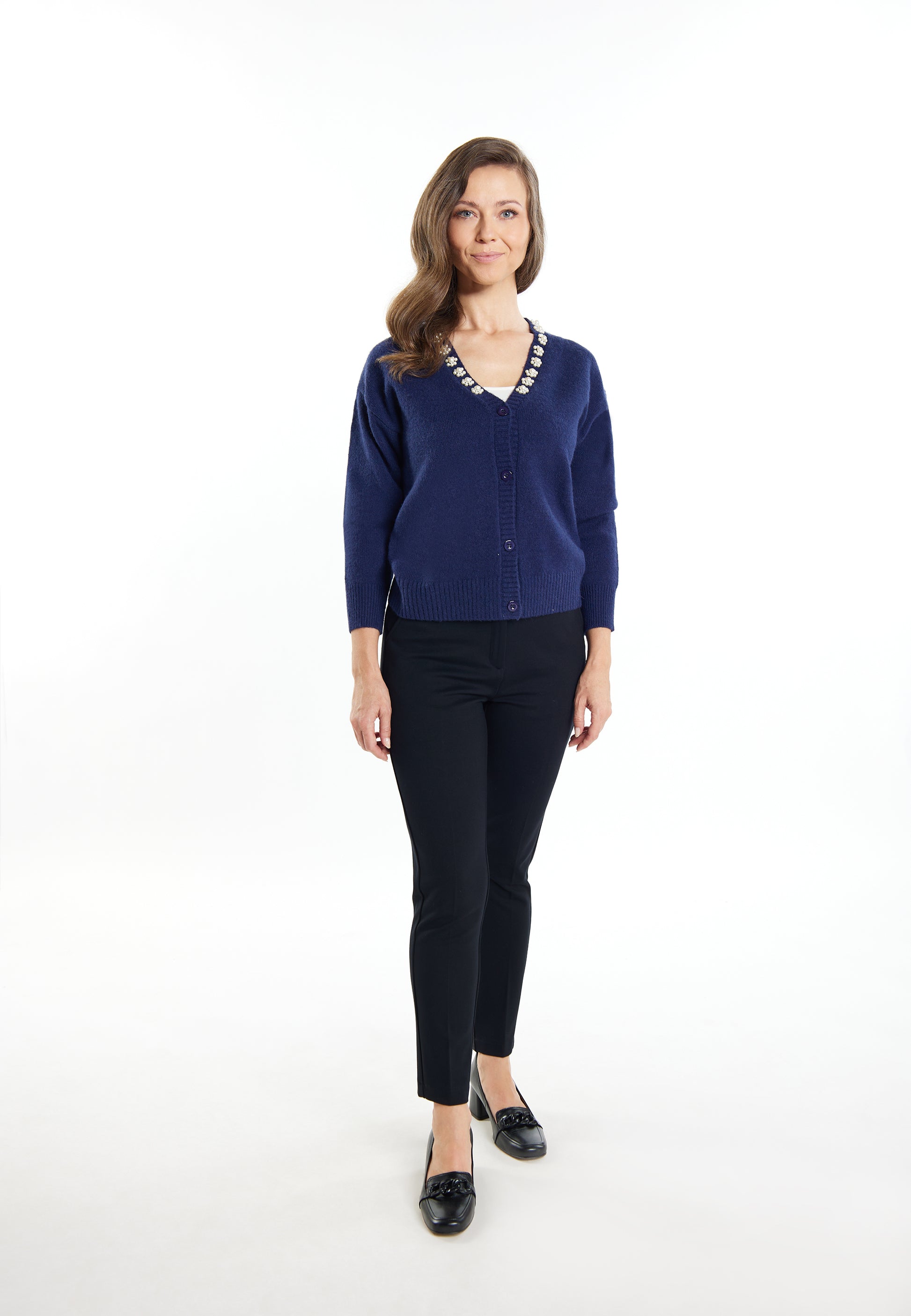 usha Damen Cardigan mit Perlen
