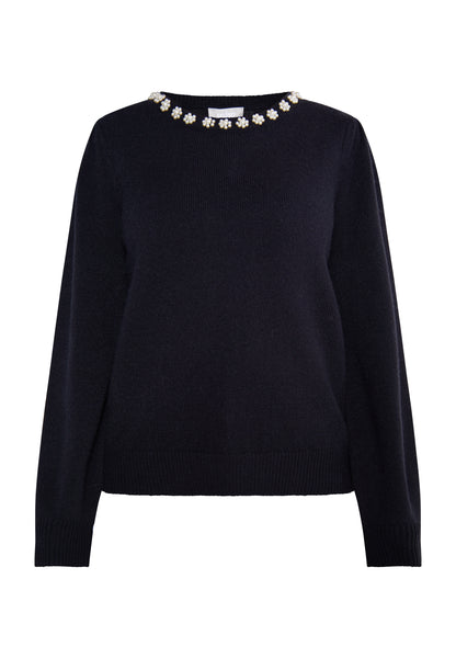 usha Damen Pullover mit Perlen