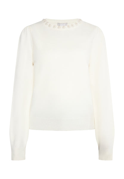 usha Damen Pullover mit Perlen