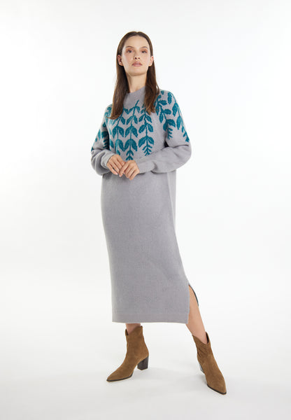 usha Damen Maxi Strick Kleid