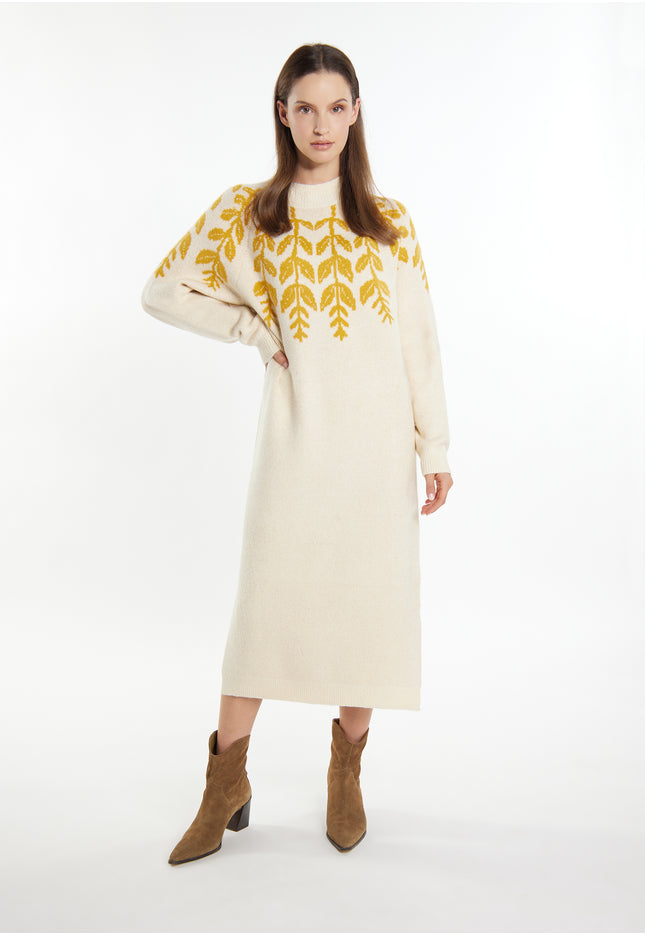 usha Damen Maxi Strick Kleid