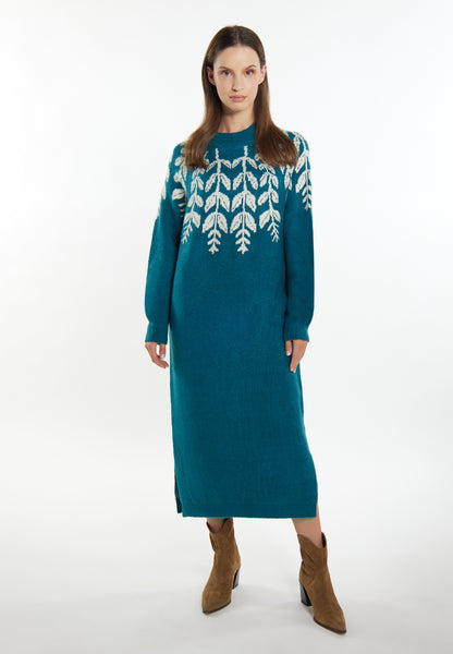 usha Damen Maxi Strick Kleid
