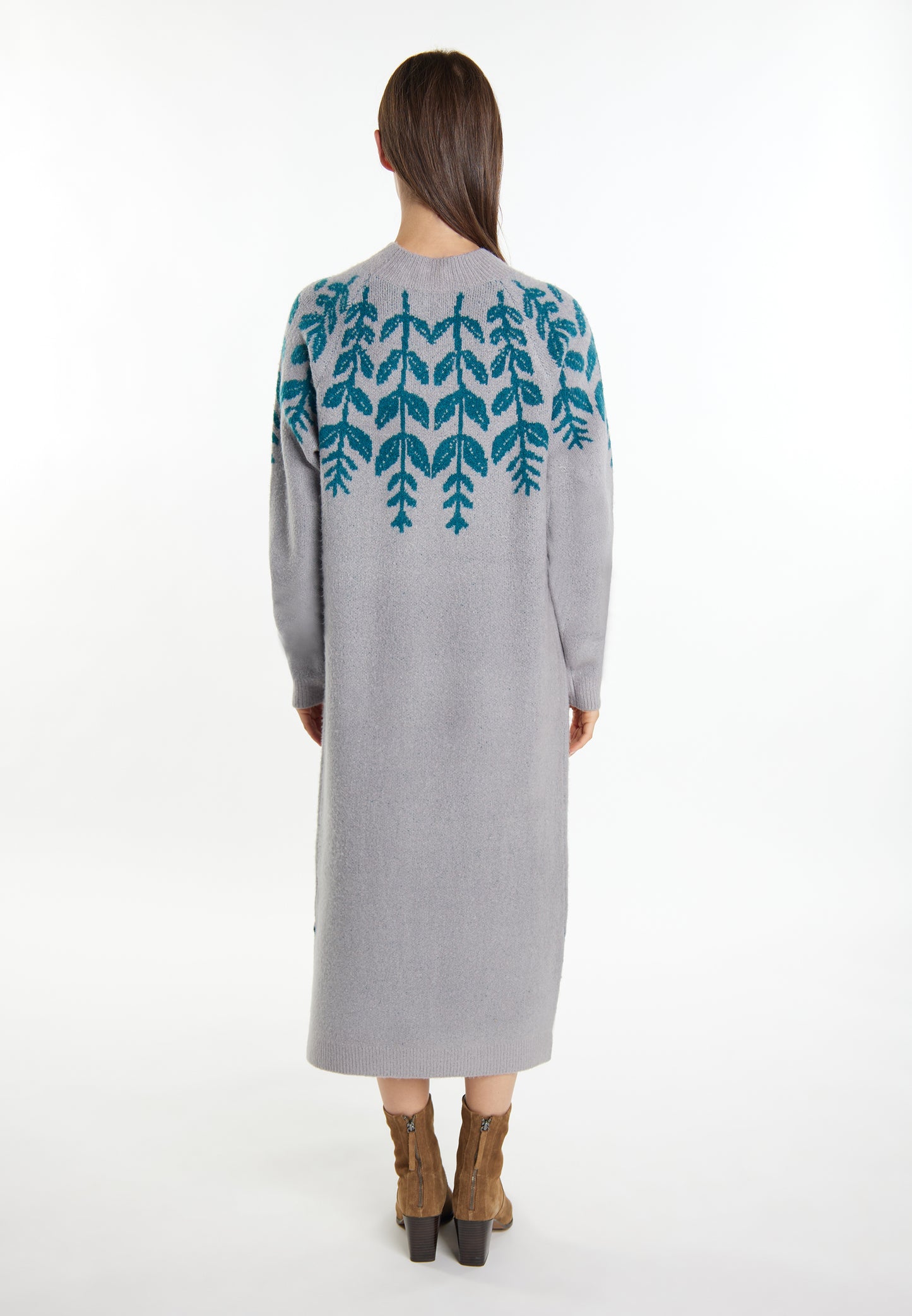 usha Damen Maxi Strick Kleid