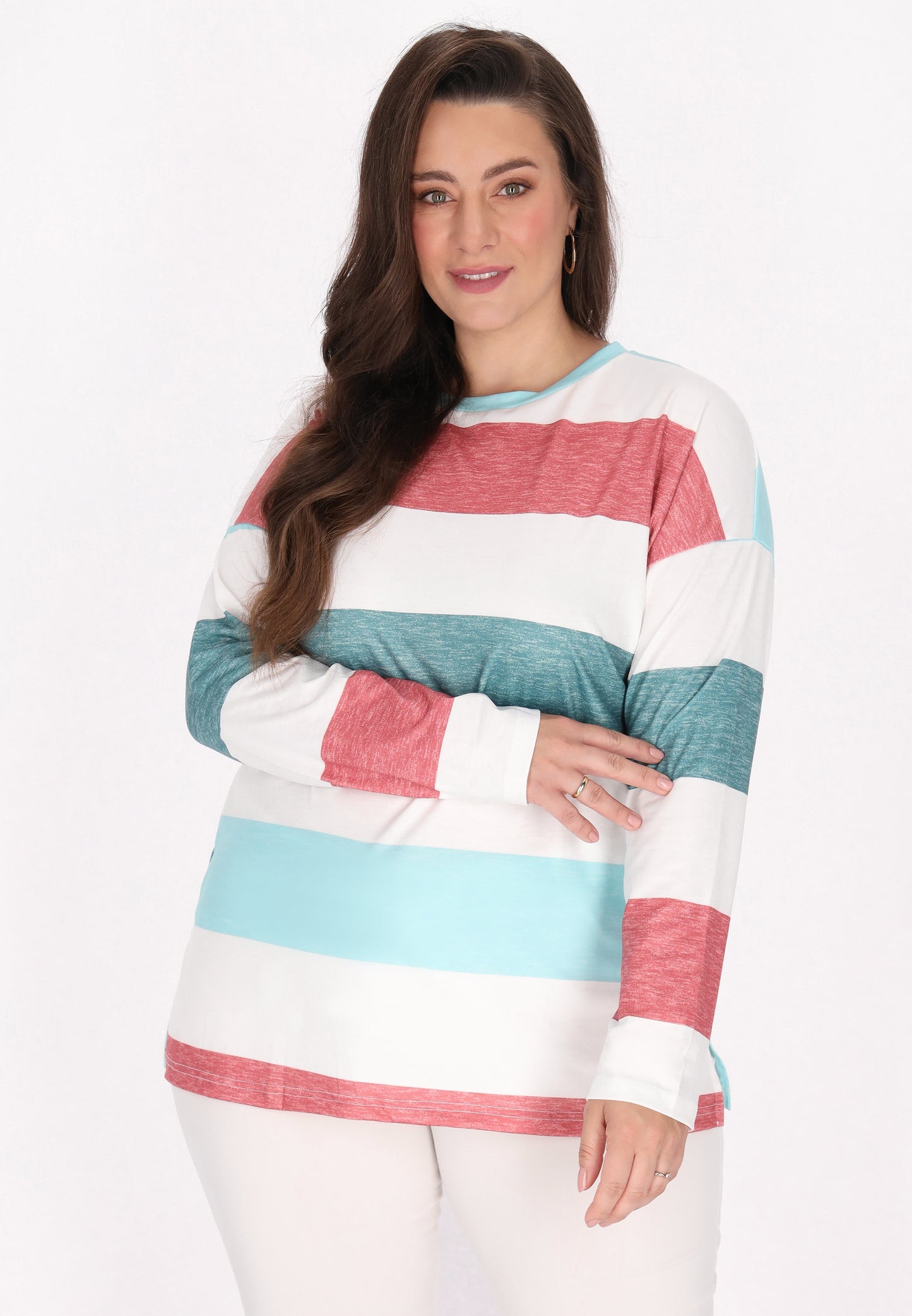 usha BLUE LABEL Women's Plus Size Jersey Shirt
