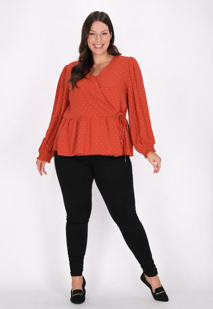 Collection image for: plus size blouse with dots pattern