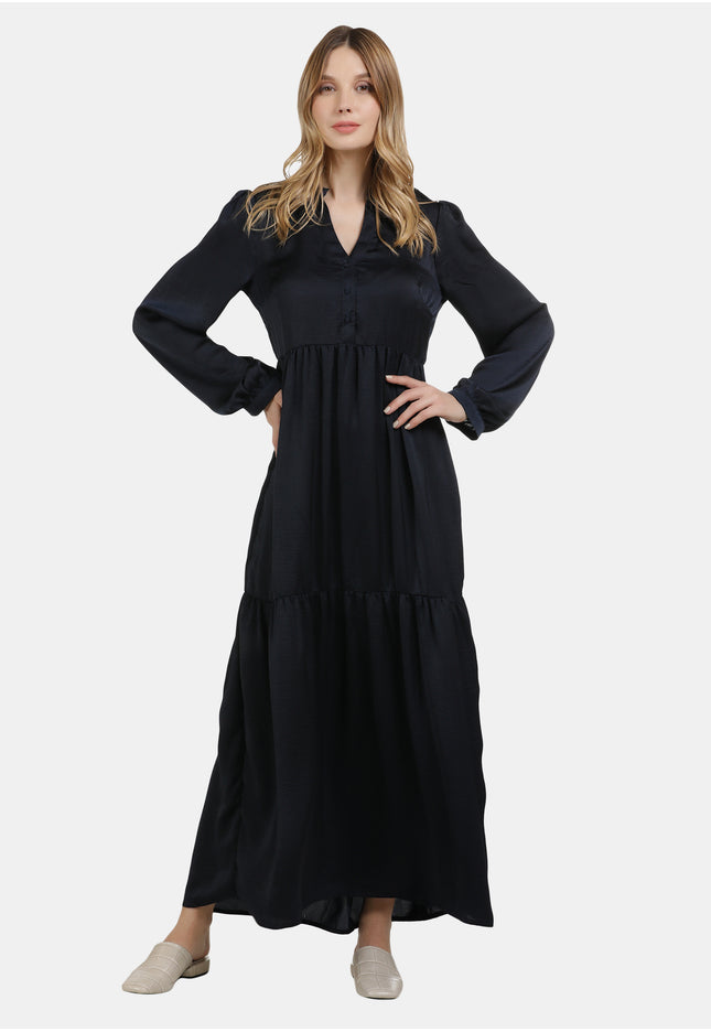 usha Damen Satinkleid